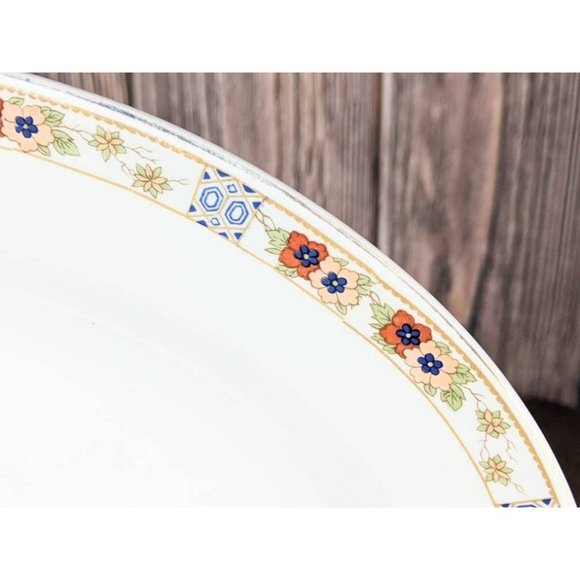 Large Vtg White Porcelain Autumn Fall Turkey Platter | 14" Oval Serving Platter - Picture 7 of 9